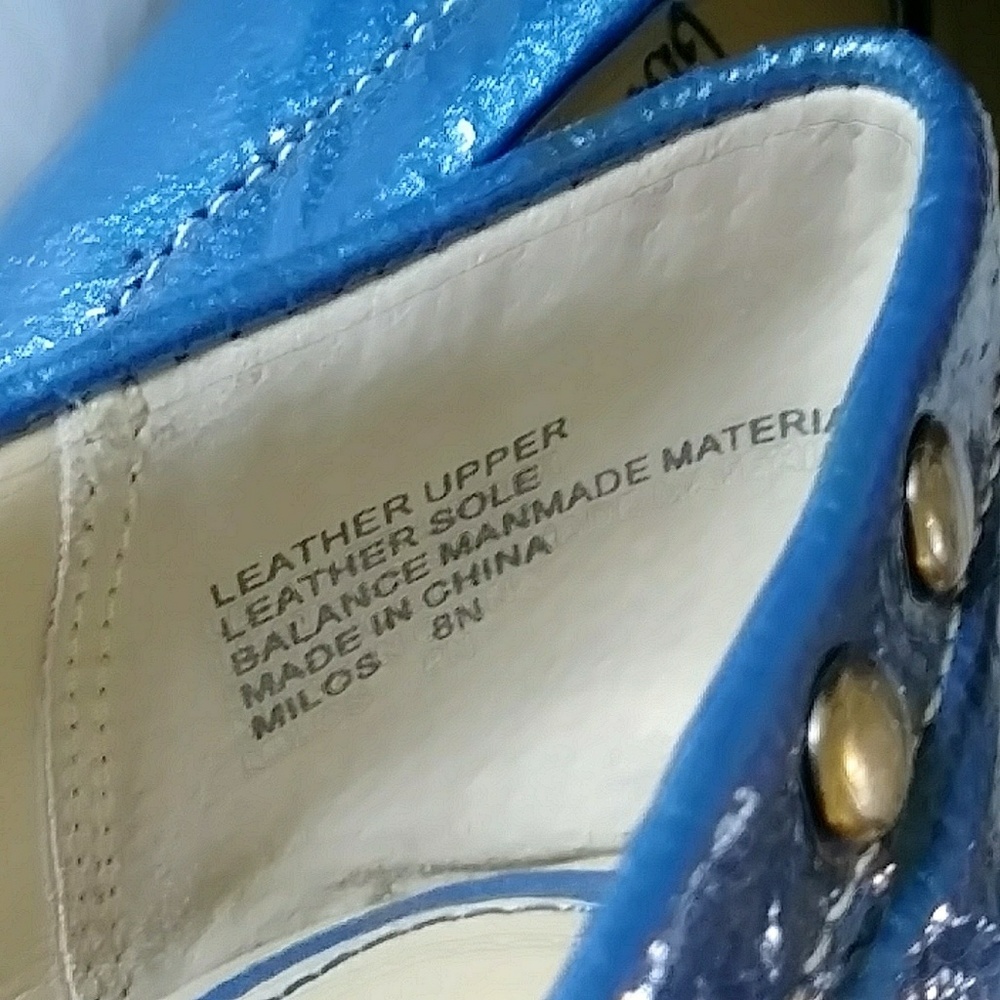 Vintage Boutique Nordstrom Blue Patent Loafers - Picture 6 of 7